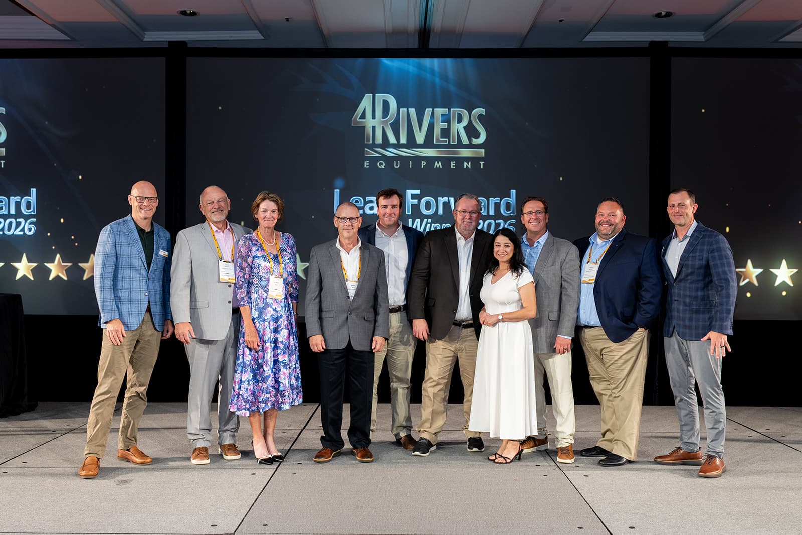 4RE | 4Rivers Equipment leadership accepting the 2026 Onyx Circle award at the trophy ceremony.