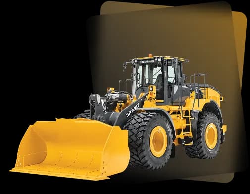 Yellow John Deere front-end loader