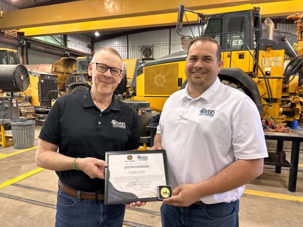 Celebrating Commitment: Justin Crowder Earns 4Rivers Equipment Challenge Coin