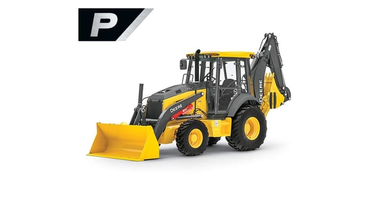 320 P-Tier backhoe on white background | 4re Equipment