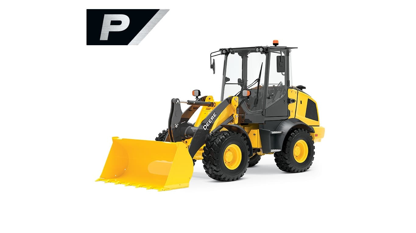 244 P-Tier compact wheel loader on white background | 4re Equipment | ID: 244PWLFT4