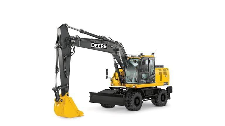 190GW Wheeled Excavator with white background. | 4re Equipment