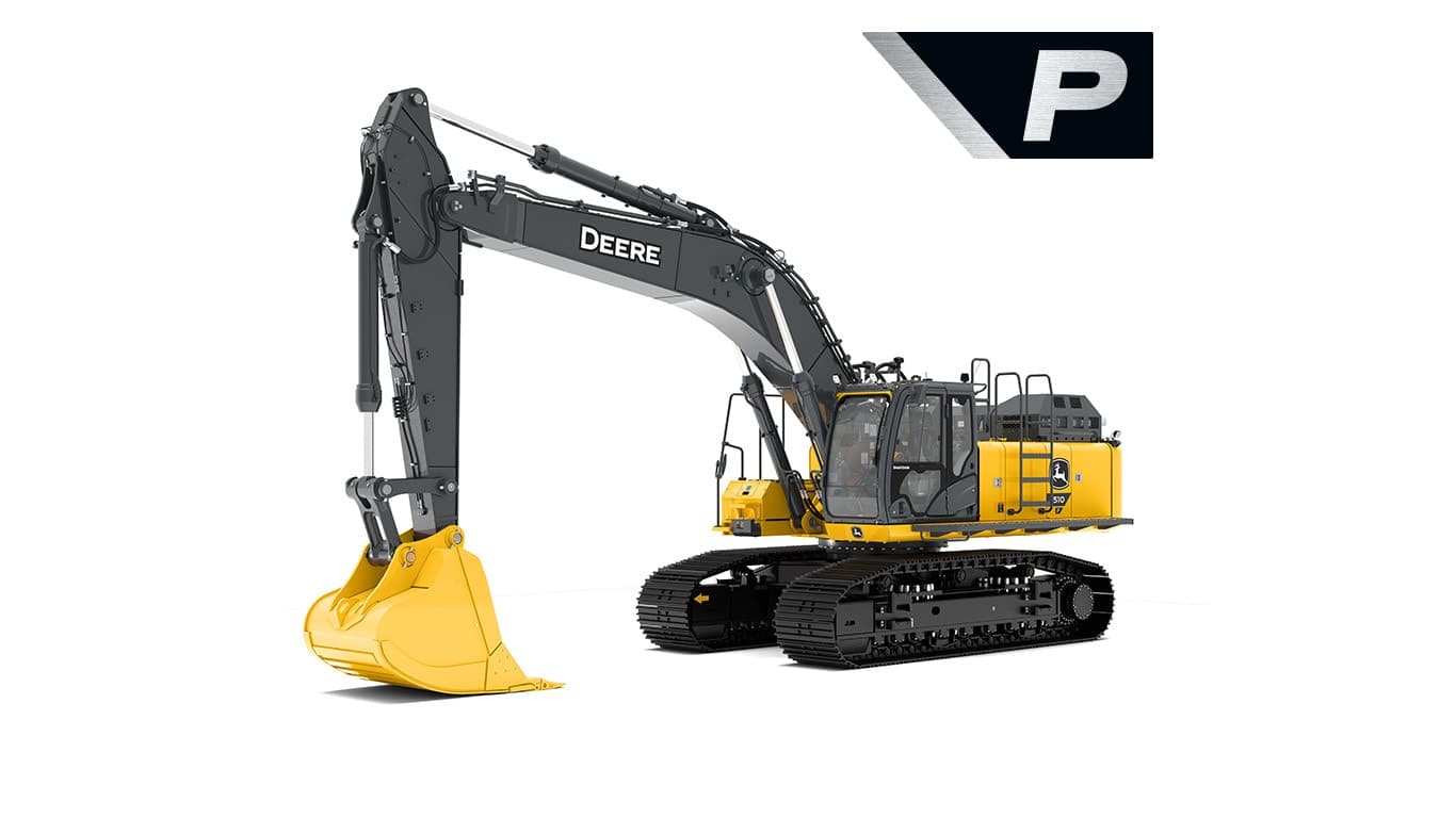 510 P-Tier excavator on a white background | 4re Equipment | ID: 510PEXFT4