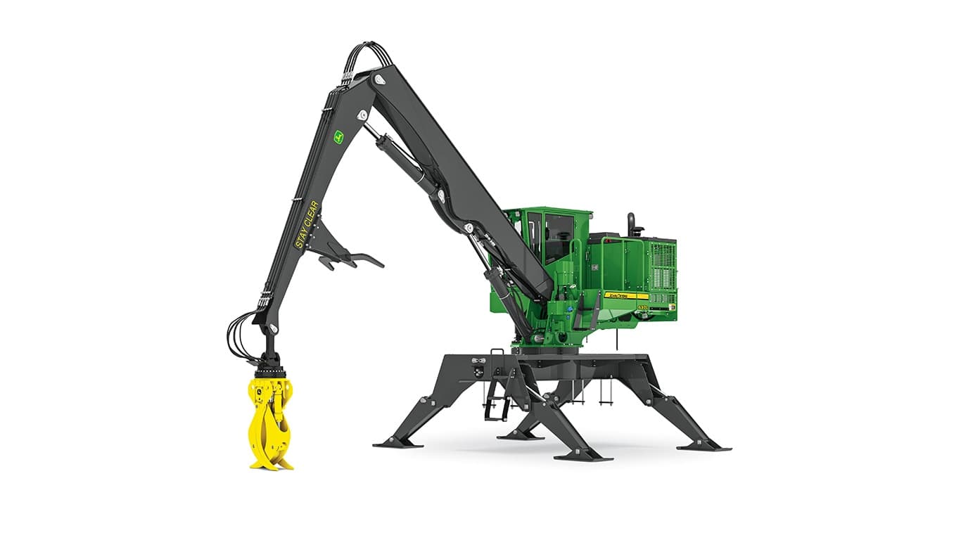 437E Knuckleboom Loader on white background | 4re Equipment | ID: 437ext