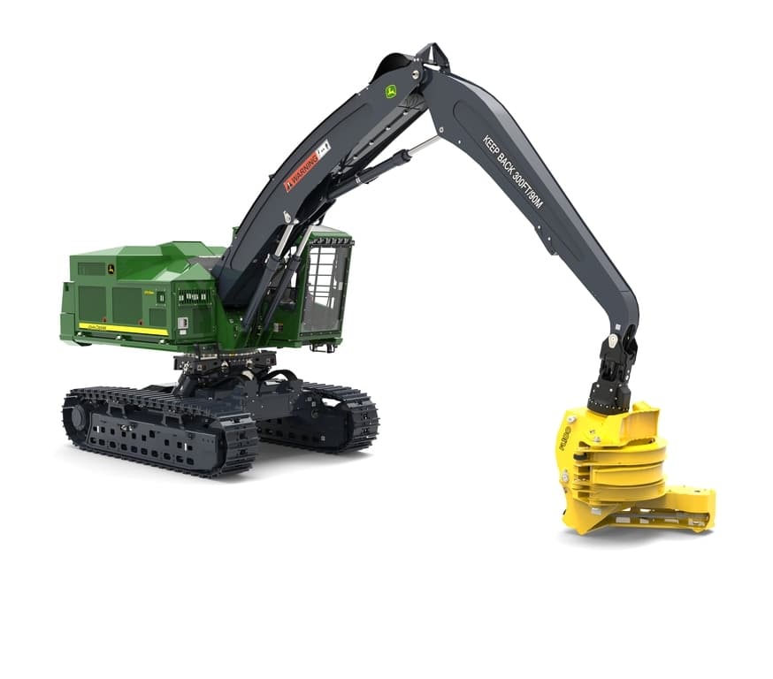 959ML Shovel Logger model with a FL100 felling head on a white background | 4re Equipment | ID: 959MLSL