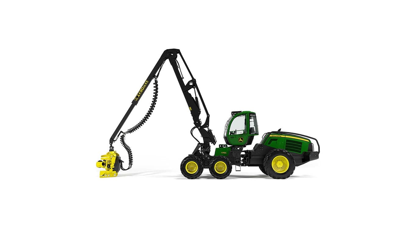 1170G Wheeled Harvester with white background. | 4re Equipment | ID: 0510wj