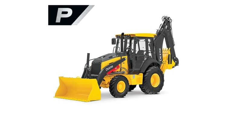 410 P-Tier backhoe on white background | 4re Equipment